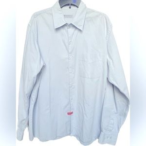 B.Borelli Laundry Shirt Mens, Button Up Dress, Light Blue Cotton, Size L.